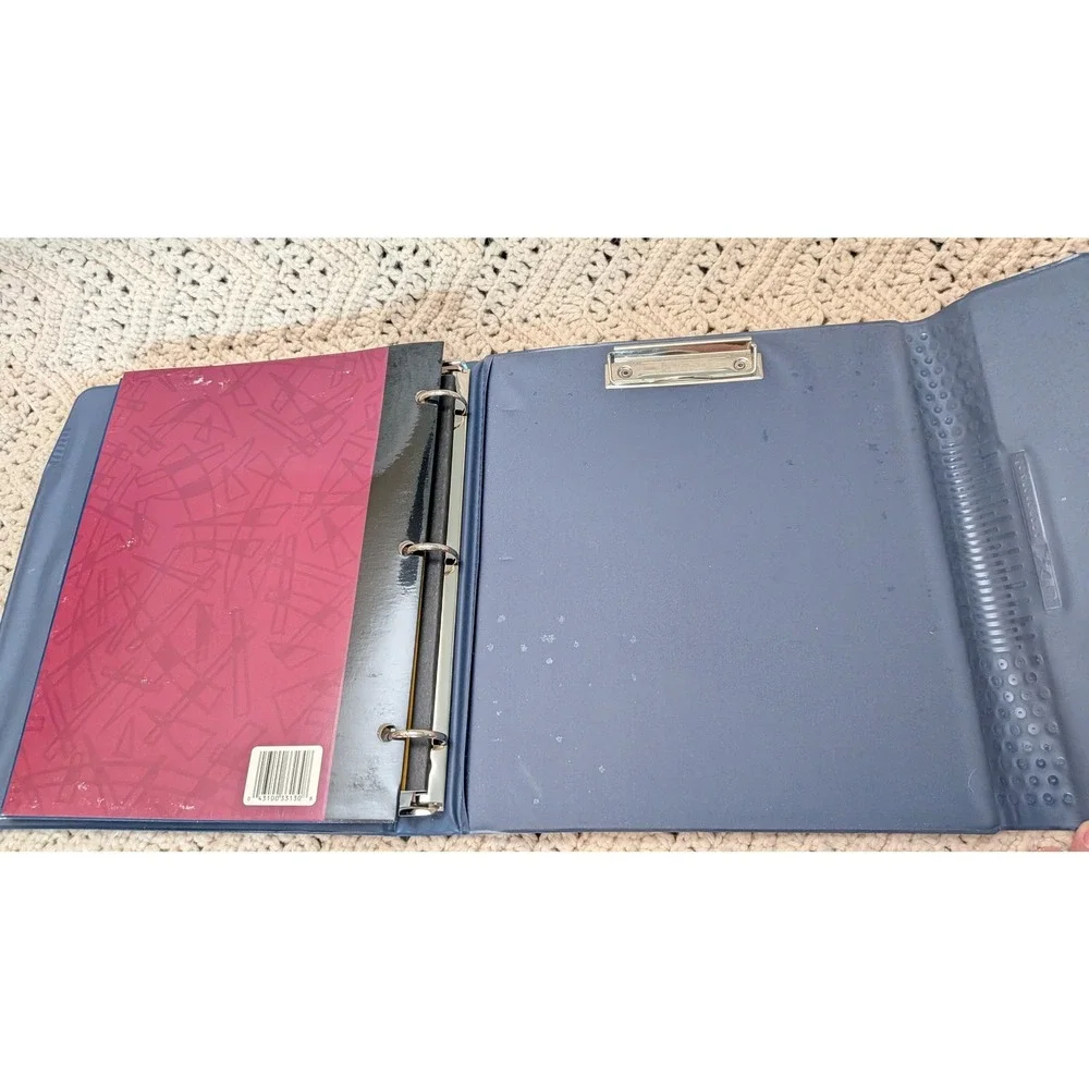 Vintage 1993 Mead Trapper Keeper XL Blue Textured Binder Neatbook Notebook 90s